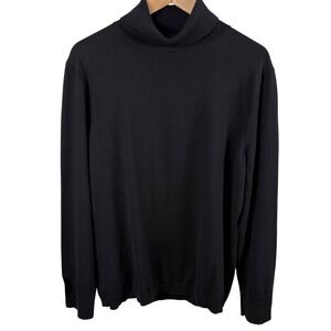 Talbots Black Turtleneck Sweater Women's XL Minimalist Clean Girl Dark Academia
